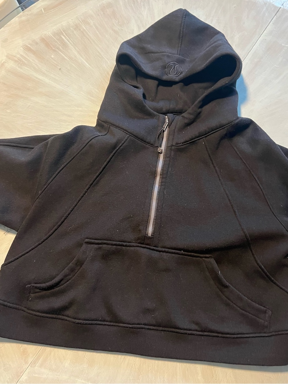lululemon athletica Black Half-Zip Hooded Sweatshirt